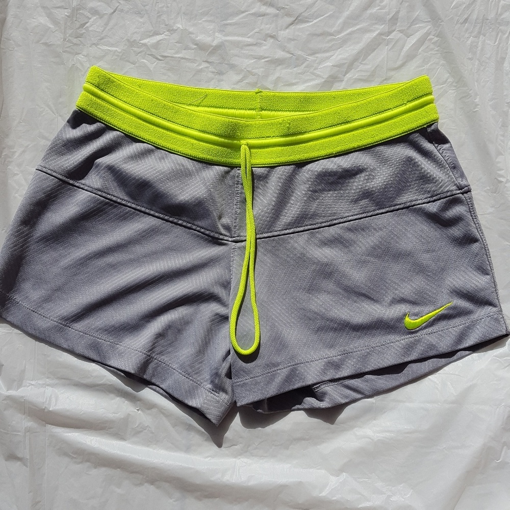 Neon Green/grey Nike Dri Fit Shorts